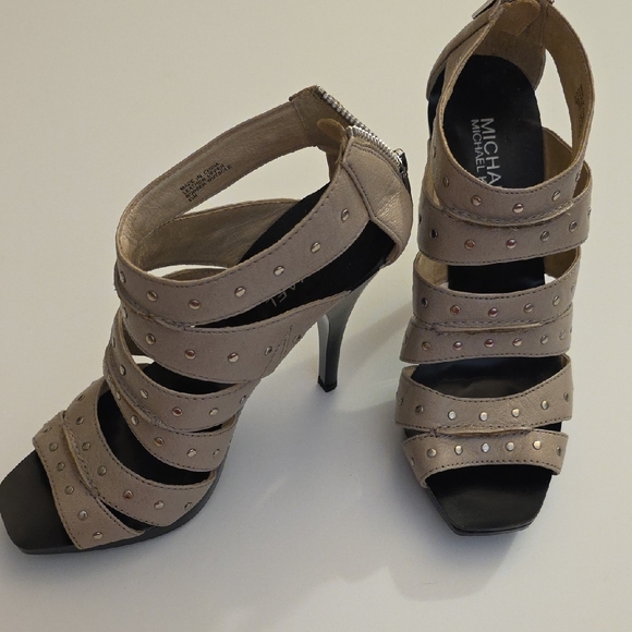 Michael Kors Tan Studded Heels - Picture 1 of 9